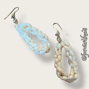 Triple-Strand Twisted Potato Pearl Earrings – Elegant and Distinctive